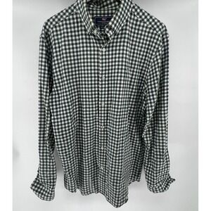 Vineyard Vines Shirt Mens Large Green Blue Brown Plaid Whale Button Down Flannel